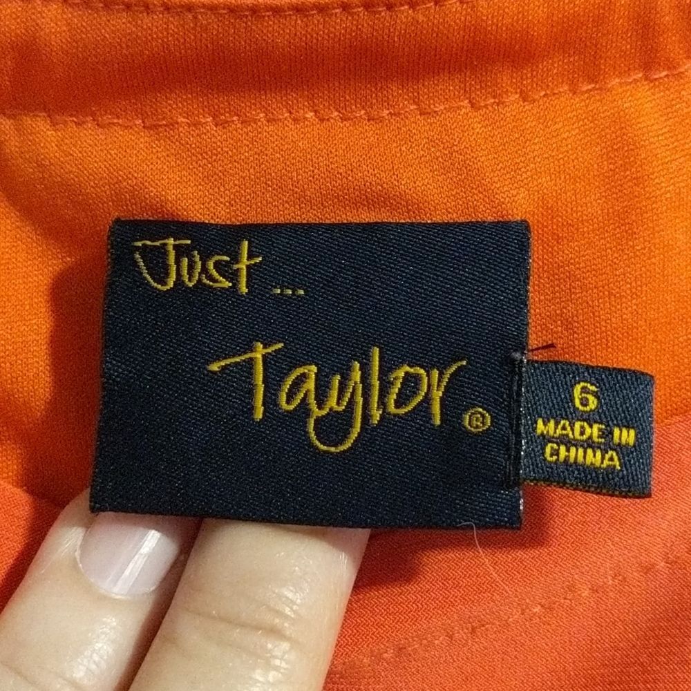 Just Taylor Orange tailored, sleeveless, tiered dress. 6 Casual, evening, party - Picture 4 of 6